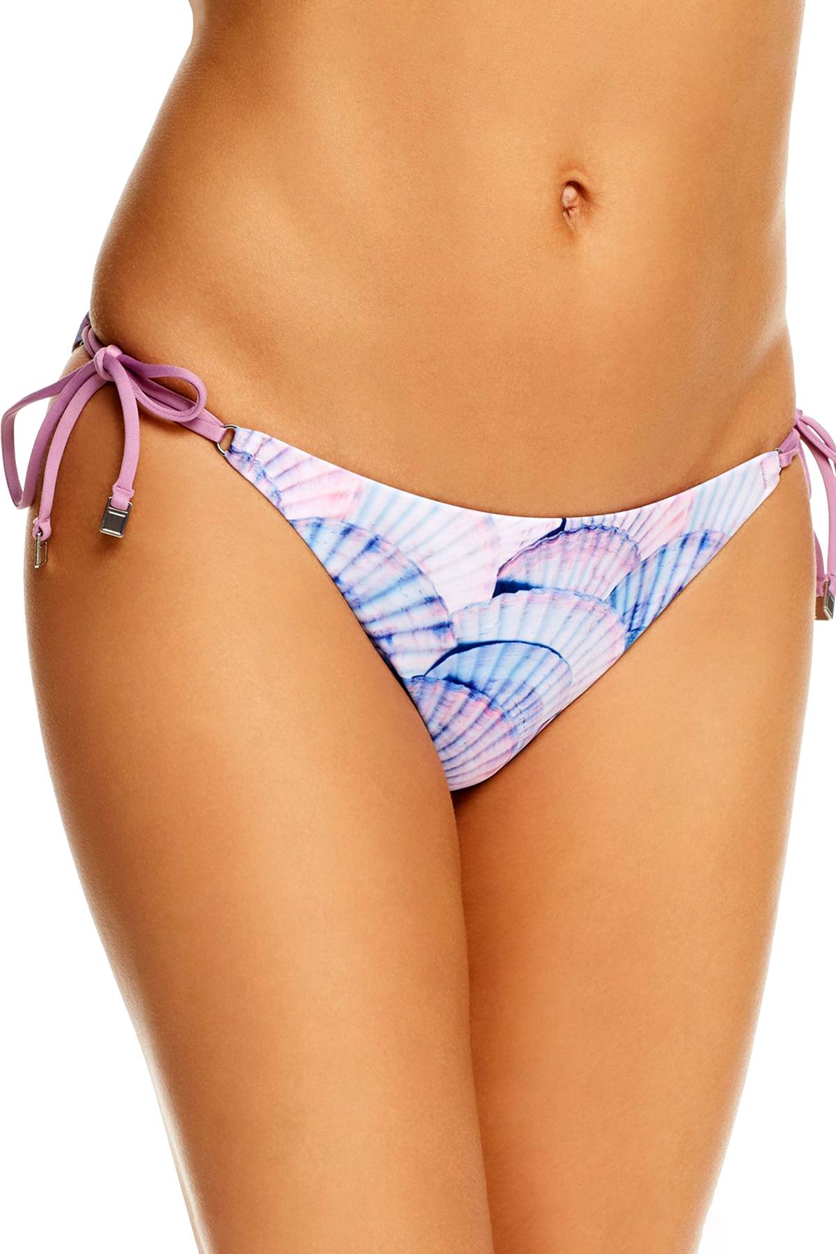 Dolce Vita Lavender Seashell Print Side Tie Bikini Bottom