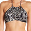 Dolce Vita Macramé High Neck Bikini Top in Whipped Ikat Print