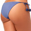 Dolce Vita Pigeon Blue Embroidered Kokomo Side-tie Cheeky Bikini Bottom