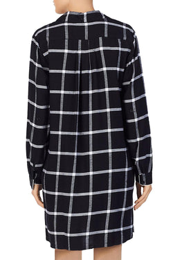 Donna Karen Sleepwear Black/White Plaid Sleepshirt thumbnail 3