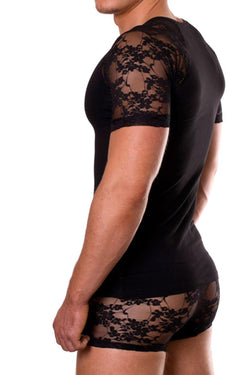 Doreanse Black Lace Sleeves T-Shirt thumbnail 2