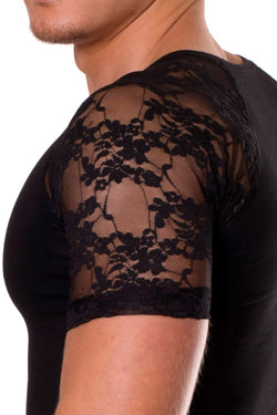 Doreanse Black Lace Sleeves T-Shirt thumbnail 3