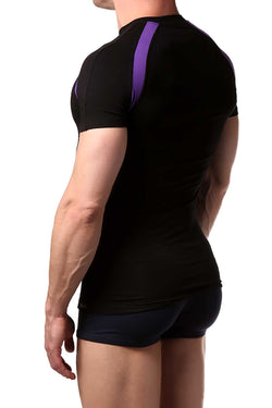 Doreanse Black/Purple Ribbon V-Neck Tee thumbnail 2