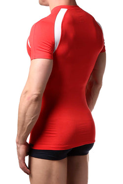 Doreanse Red/White Ribbon V-Neck Tee thumbnail 2