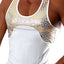 Doreanse White & Gold Reflex Leo Tank Top