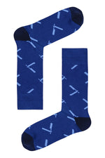Drake & Hutch Blue 'Close Shave' Crew Socks