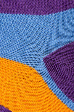 Drake & Hutch Blue/Orange/Purple Multi Stripe Crew Socks thumbnail 3
