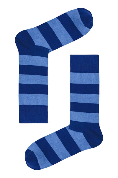 Drake & Hutch Blue/Sky Candy Stripe Unisex Crew Socks