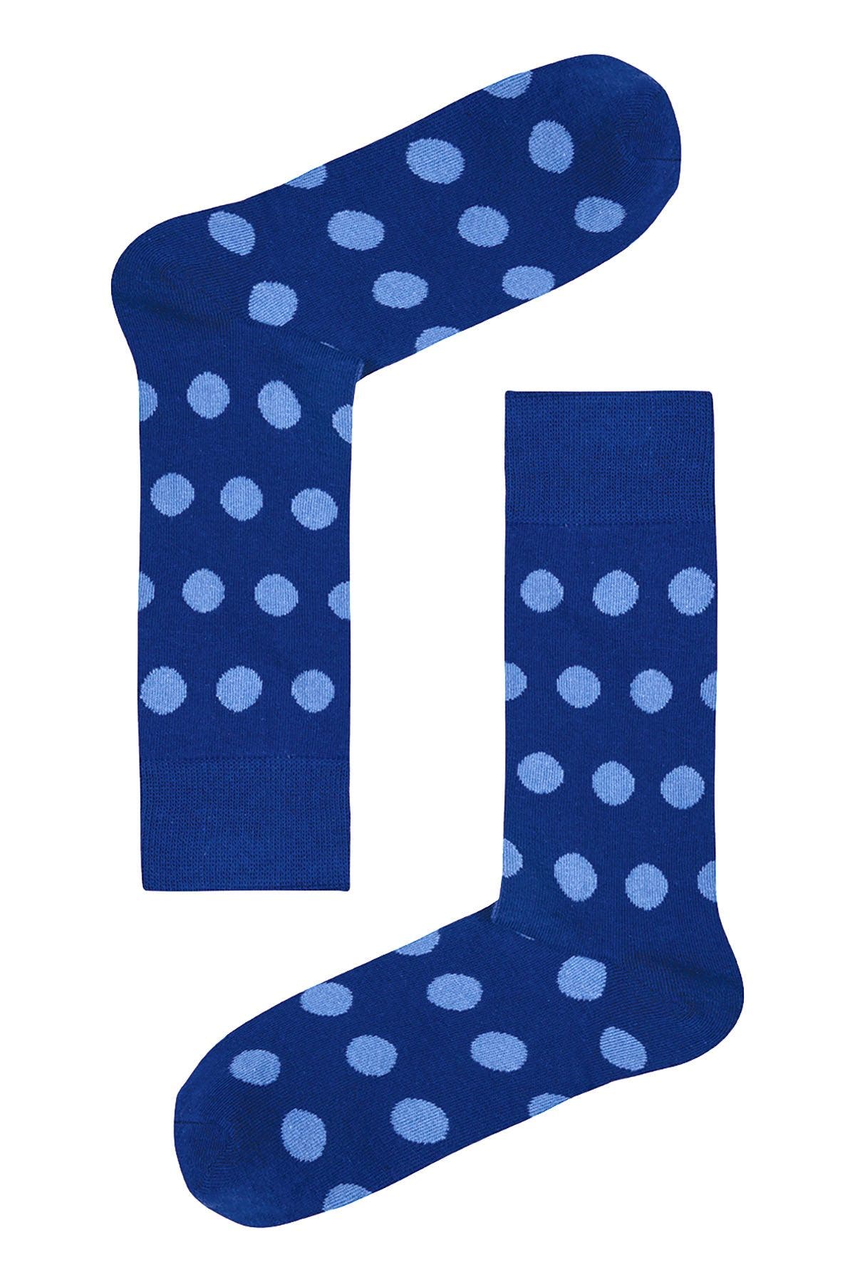 Drake & Hutch Blue/Sky Polka Crew Socks