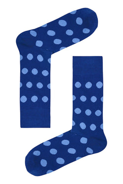 Drake & Hutch Blue/Sky Polka Crew Socks thumbnail 1