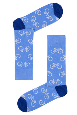 Drake & Hutch Blue 'Tour de Toes' Unisex Crew Socks thumbnail 1