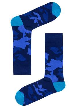 Drake & Hutch Navy 'Midnight Camo' Unisex Crew Socks thumbnail 1
