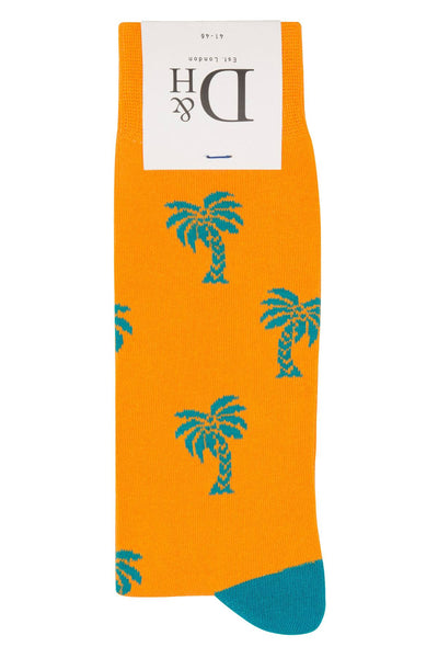 Drake & Hutch Orange/Teal 'Life's A Beach' Crew Socks