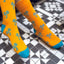 Drake & Hutch Orange/Teal 'Life's A Beach' Unisex Crew Socks