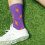 Drake & Hutch Purple/Orange Lightning Bolt Crew Socks