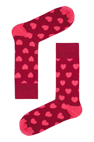 Drake & Hutch Red/Pink 'All You Need Is Love' Crew Socks