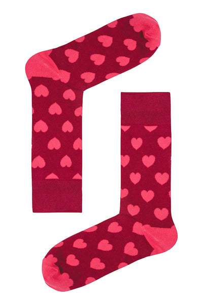 Drake & Hutch Red/Pink 'All You Need Is Love' Crew Socks