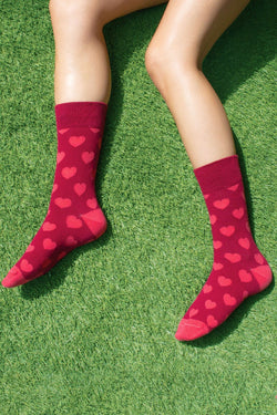 Drake & Hutch Red/Pink 'All You Need Is Love' Unisex Crew Socks thumbnail 3