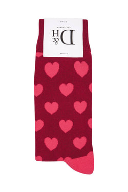 Drake & Hutch Red/Pink 'All You Need Is Love' Unisex Crew Socks thumbnail 2