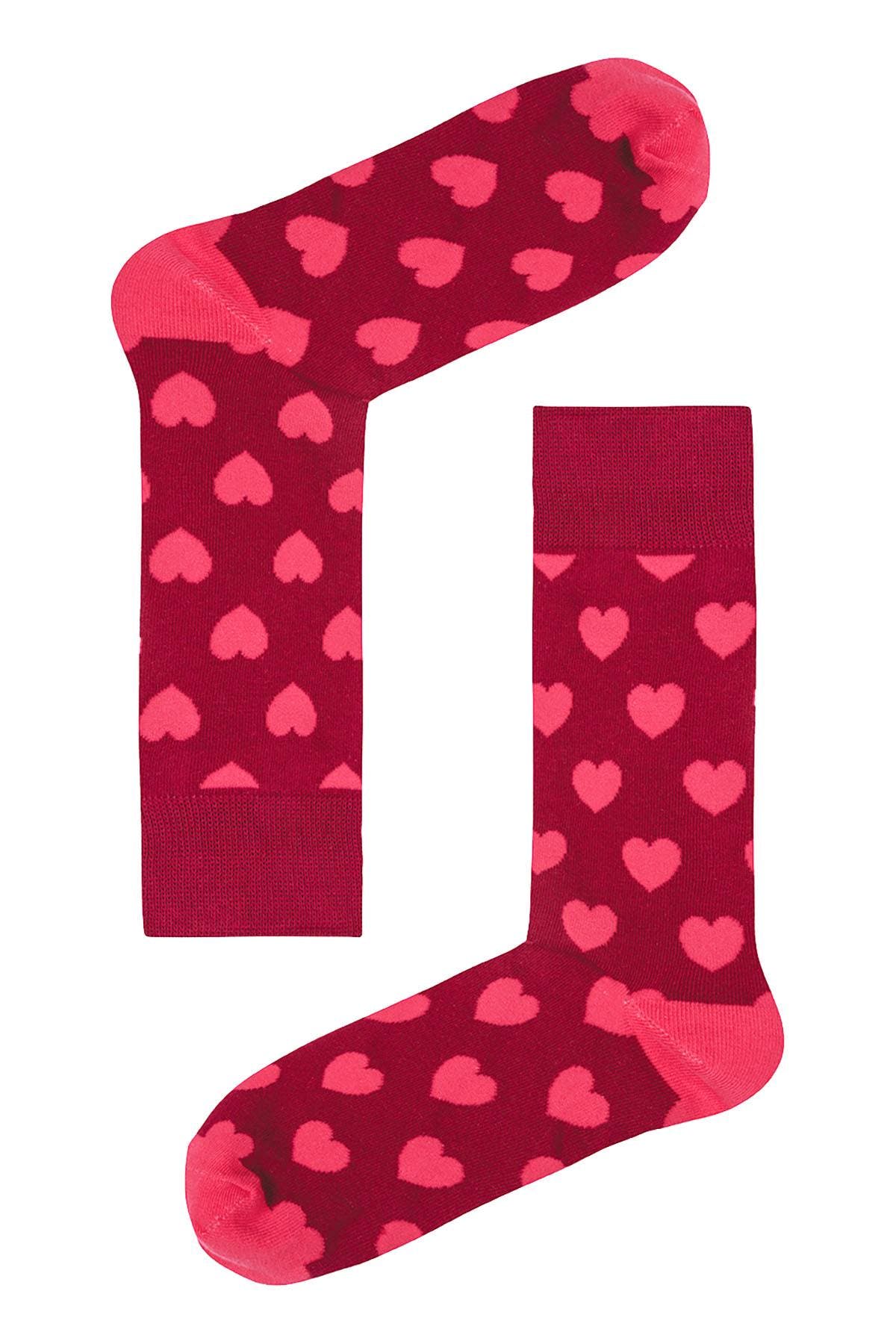 Drake & Hutch Red/Pink 'All You Need Is Love' Unisex Crew Socks