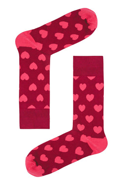 Drake & Hutch Red/Pink 'All You Need Is Love' Unisex Crew Socks thumbnail 1