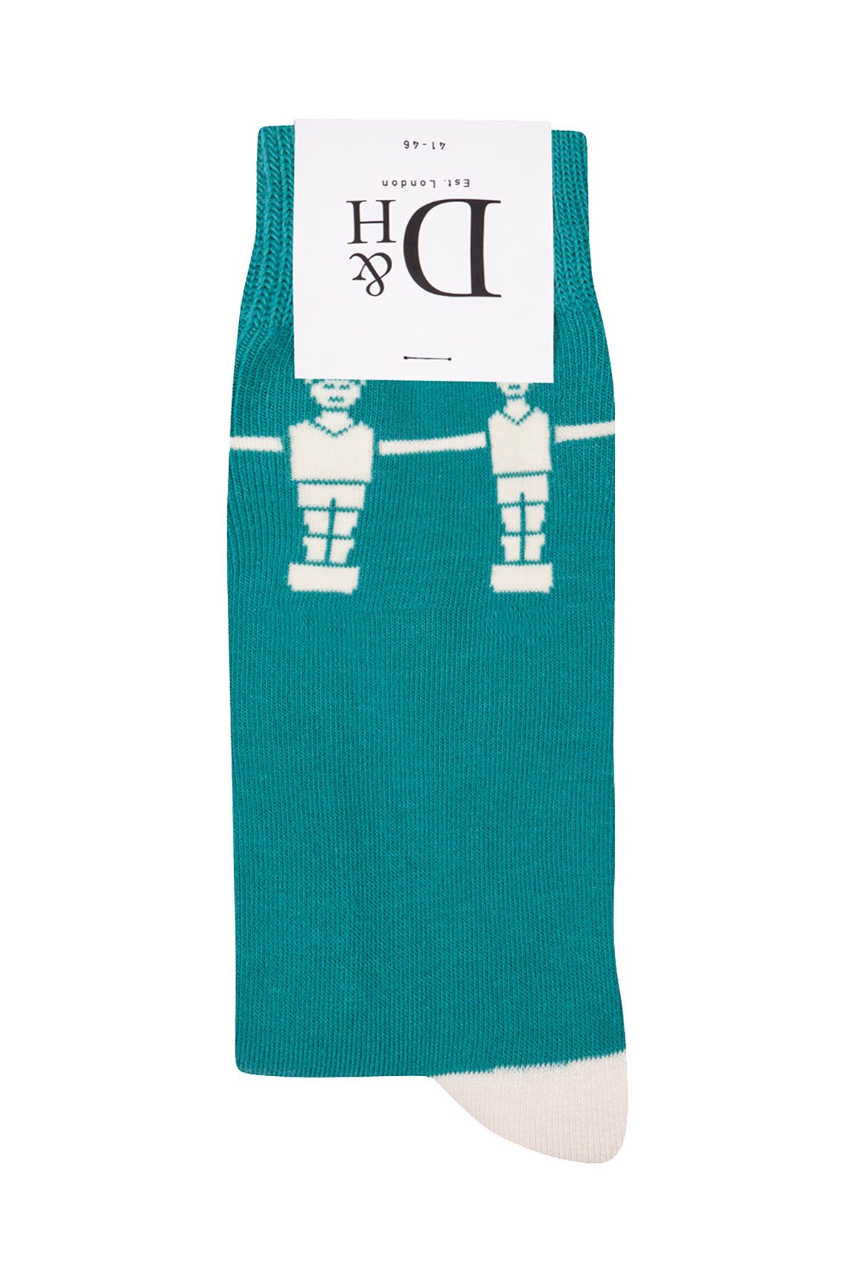 Drake & Hutch Teal/Ivory 'Football Crazy' Crew Socks