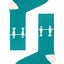 Drake & Hutch Teal/Ivory 'Football Crazy' Crew Socks