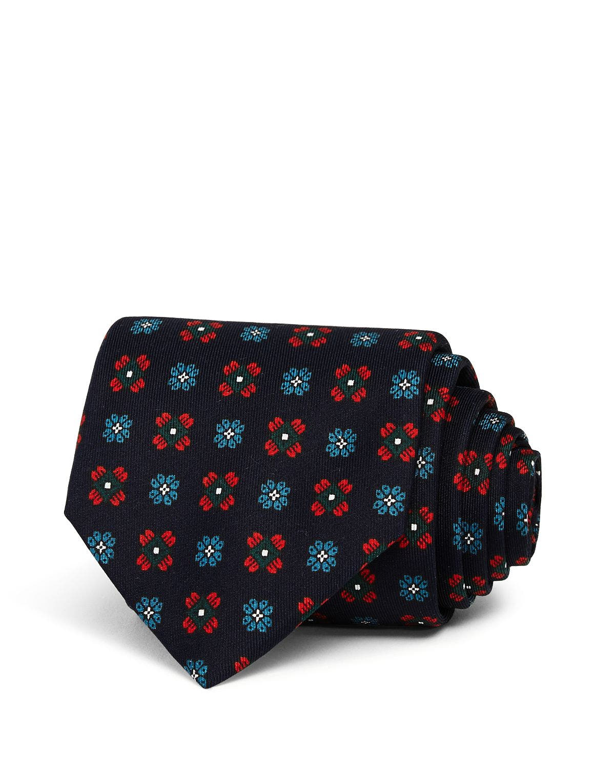 Drake's Florette Medallion Classic Tie Navy