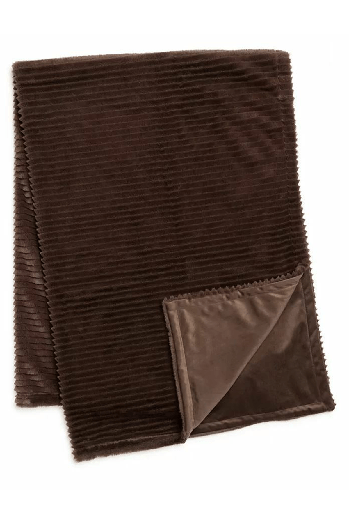 Drew & Jonathan Home Faux Fur Solid Throw, 50" X 70" Brown