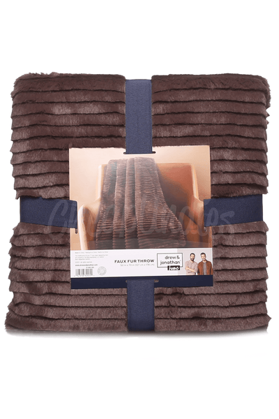 Drew & Jonathan Home Faux Fur Solid Throw, 50" X 70" Brown
