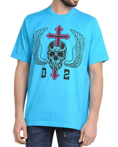 Dsquared2 Skull Graphic Tee Sky