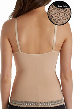 DuMi Shapewear Lace-Print Light-Control Long-Torso Contouring Balconette Bra Camisole thumbnail 3