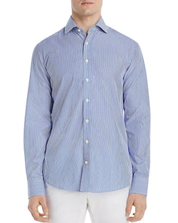 Dylan Gray Bengal Striped Classic Fit Shirt White Blue thumbnail 1