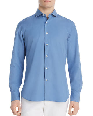 Dylan Gray Classic Fit Poplin Shirt Medium Blue