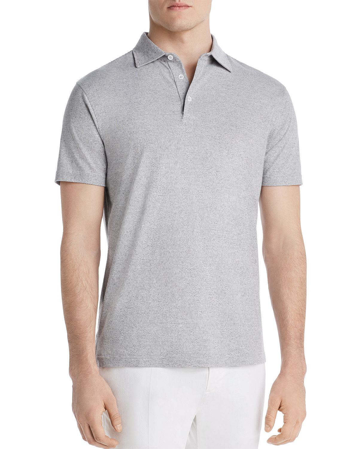 Dylan Gray Striped Classic Fit Polo Shirt Gray