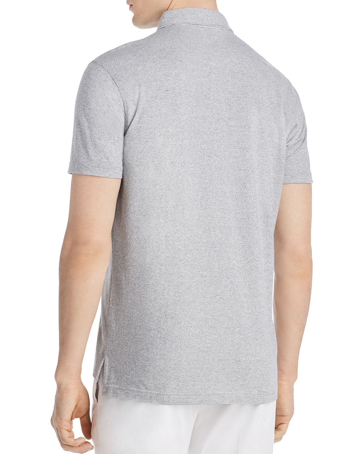 Dylan Gray Striped Classic Fit Polo Shirt Gray