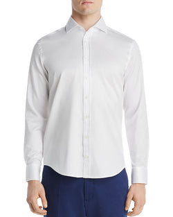 Dylan Gray Textured Dobby Classic Fit Shirt White thumbnail 1