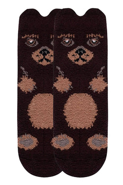 ET TU Bear/Mouse/Cat 3-Pack Cozy Picot Ankle Slipper Socks thumbnail 3
