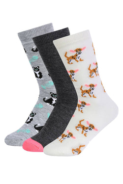 ET TU Dog/Cat Print Crew Sock 3-Pack thumbnail 2