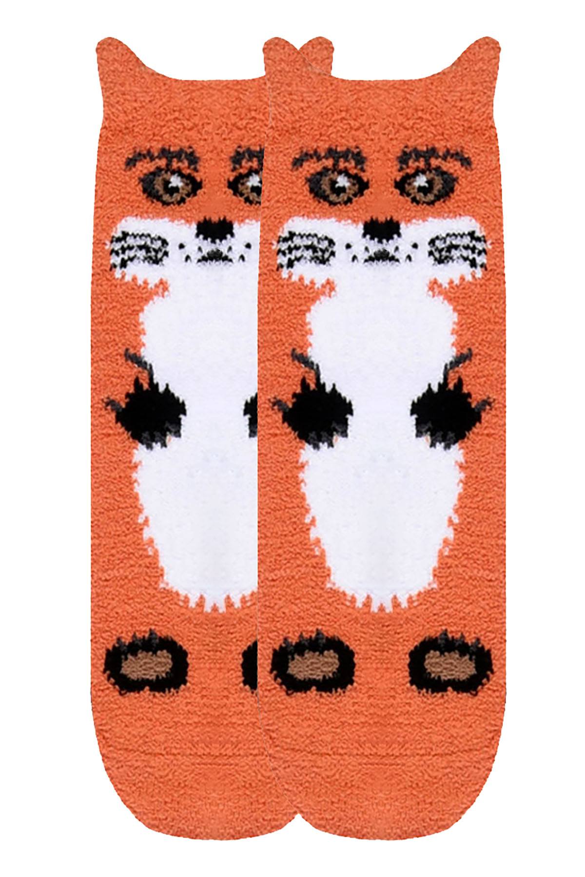 ET TU Fox/Panda/Kitty 3-Pack Cozy Picot Ankle Slipper Socks