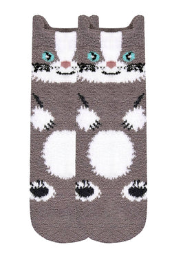 ET TU Fox/Panda/Kitty 3-Pack Cozy Picot Ankle Slipper Socks thumbnail 4
