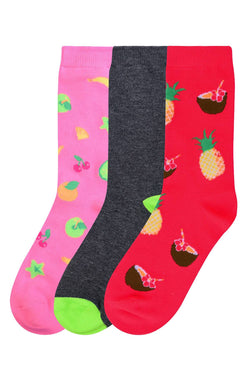 ET TU Fruit Print Crew Sock 3-Pack thumbnail 1