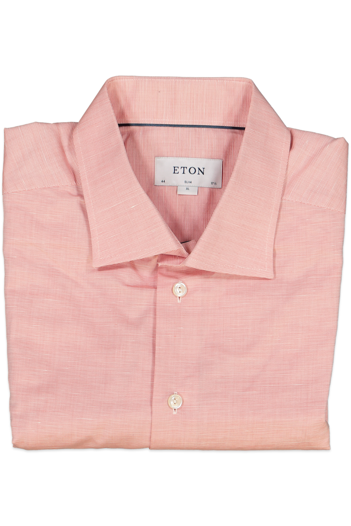 ETON SYSTEMS SLIM LINEN SOLID PINK SHIRT