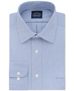 Eagle Big And Tall Non-iron Stretch Collar Blue Check Dress Shirt Blue thumbnail 1