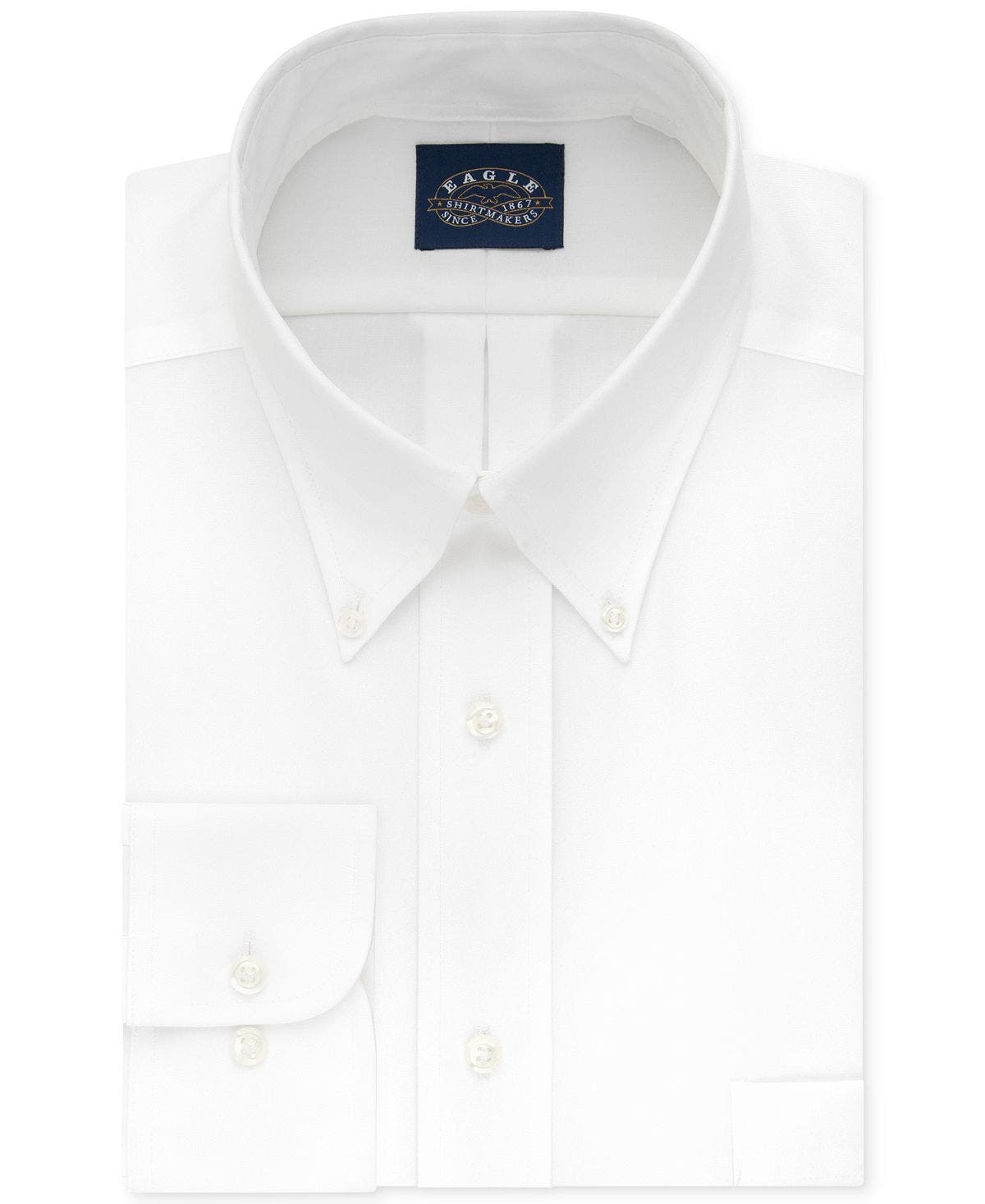 Eagle Big & Tall Classic-fit Stretch Collar Non-iron Solid Dress Shirt White