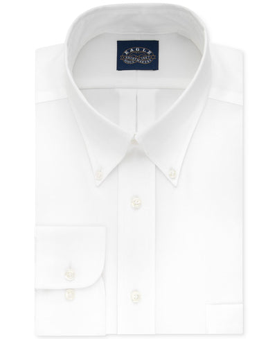 Eagle Big & Tall Classic-fit Stretch Collar Non-iron Solid Dress Shirt White