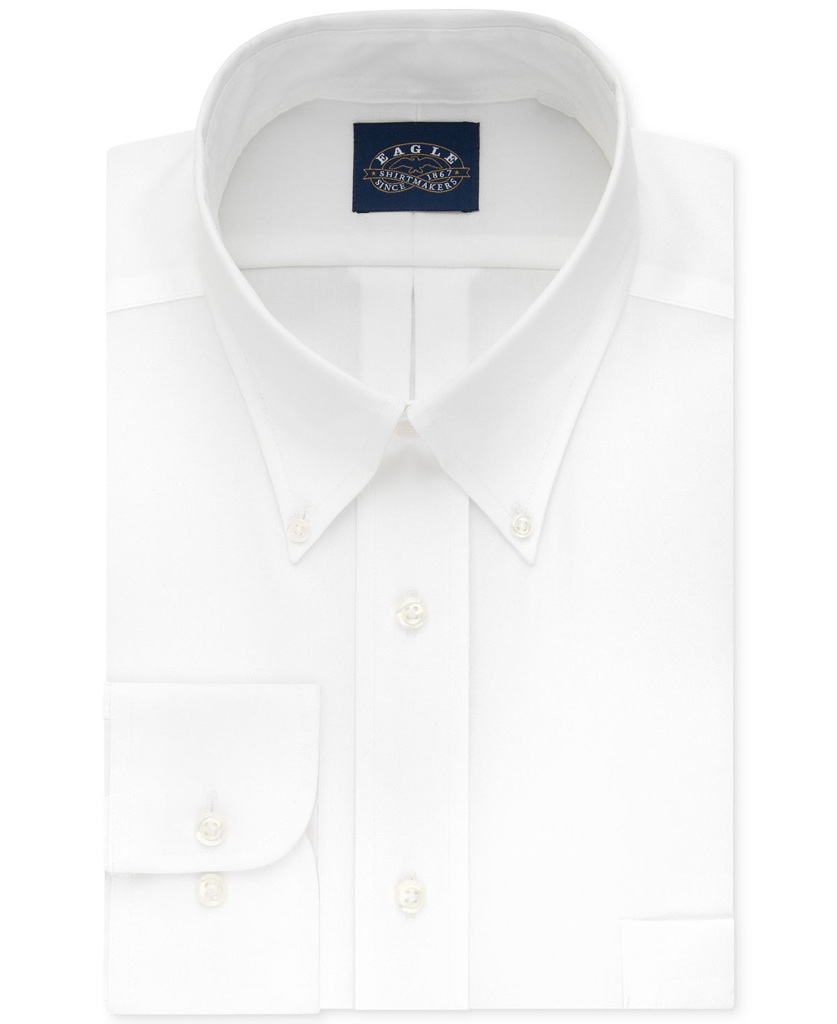 Eagle Big & Tall Classic-fit Stretch Collar Non-iron Solid Dress Shirt White