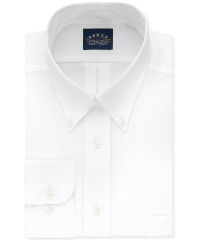Eagle Big & Tall Classic-fit Stretch Collar Non-iron Solid Dress Shirt White
