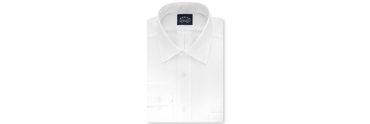 Eagle Big & Tall Classic-fit Stretch Collar Non-iron White Solid Dress Shirt White