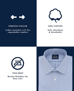 Eagle Big & Tall Classic-fit Stretch Collar Non-iron White Solid Dress Shirt White thumbnail 2
